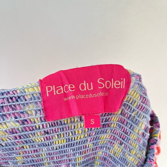 Place du Soleil Floral Ikat Tiered Sleeveless Ruffle Maxi Dress Multicolor - Picture 7 of 11